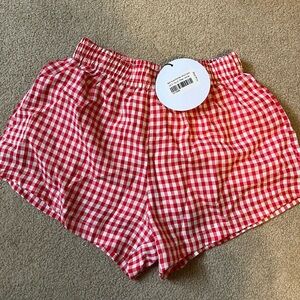 Princess Polly Beach house shorts in Red Gingham Size 2 NWT